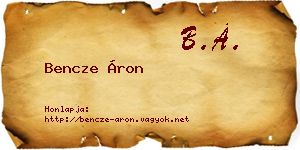 Bencze Áron névjegykártya