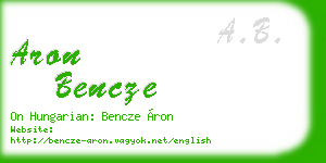 aron bencze business card