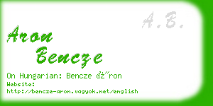 aron bencze business card